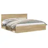 Image de Vidaxl cadre de lit avec tête de lit sonoma 200 x 200 cm pin massif