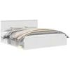 Image de Cadre de lit moderne - vidaXL - 180x200 cm - Blanc - Pin massif - Bois dingénierie - Base à lattes - Durable