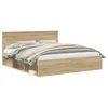 Image de Cadre de lit moderne - vidaXL - 180x200 cm - Sonoma - Pin massif - Bois dingénierie - Base à lattes - Durable