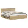 Image de Vidaxl cadre de lit avec tête de lit sonoma 180 x 200 cm pin massif