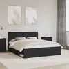 Image de vidaXL Cadre de lit avec tête de lit Noir 160 x 200 cm Pin massif 3410574