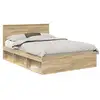 Image de Vidaxl cadre de lit avec tête de lit sonoma 140 x 190 cm pin massif