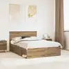 Image de Cadre De Lit Chêne Artisan 140 X 190 Cm Pin Massif Vidaxl