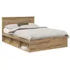 Image de Vidaxl cadre de lit chêne artisan 140 x 190 cm pin massif