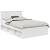 Image de Cadre de lit moderne - vidaXL - 120x190 cm - Blanc - Pin massif - Bois dingénierie - Base à lattes - Durable