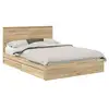 Image de Vidaxl lit de rangement chêne sonoma 140 x 190 cm bois d'ingénierie