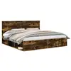 Image de Vidaxl cadre de lit chêne fumé 200 x 200 cm bois de pin massif