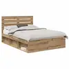 Image de Vidaxl cadre de lit chêne artisan 140 x 190 cm pin massif