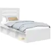 Image de Vidaxl cadre de lit avec tête de lit blanc 100 x 200 cm pin massif