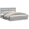 Image de Vidaxl cadre de lit gris sonoma 180 x 200 cm pin massif