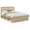 Image de Vidaxl cadre de lit sonoma 160 x 200 cm bois de pin massif