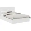 Image de Lit de rangement moderne - vidaXL - Blanc - Bois dingénierie - 140x190 cm - Tiroirs intégrés - Cadre à lattes - Durable