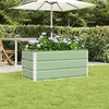 Image de Jardinière bac à fleurs en acier galvanisé vert pastel 100 x 50 x 45 cm