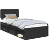 Image de Cadre de lit moderne - vidaXL - Noir - Pin massif - 78x196x90 cm - Cadre à lattes - Poids maximal 100 kg
