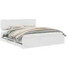 Image de Cadre de lit avec tiroir - vidaXL - Blanc - Bois ingénierie - 203x203x100 cm - Tête de lit incluse - Rangement intégré
