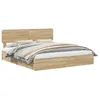 Image de Lit de rangement en bois dingénierie - vidaXL - Chêne sonoma - 206x183x90 cm - Lit super king - Tiroirs intégrés
