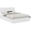 Image de Lit de rangement - vidaXL - 140x190 cm - Blanc - Bois dingénierie - Tiroirs intégrés - Cadre à lattes