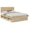 Image de Vidaxl cadre de lit sonoma 140 x 190 cm bois de pin massif