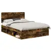Image de Vidaxl cadre de lit chêne fumé 140 x 190 cm bois de pin massif