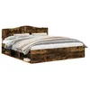 Image de Cadre de lit en chêne fumé - vidaXL - 180x200 cm - Pin massif - Bois dingénierie - 206x183x90 cm - Lit super king