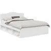 Image de Cadre de lit avec tête de lit - vidaXL - Blanc - Pin massif - 160x200 cm - 206x163x90 cm - Poids maximal 200 kg
