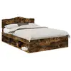 Image de Vidaxl cadre de lit chêne fumé 150 x 200 cm bois de pin massif