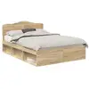 Image de Vidaxl cadre de lit sonoma 140 x 190 cm bois de pin massif