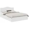 Image de Lit de rangement moderne - vidaXL - 140x200 cm - Blanc - Bois dingénierie - Tiroirs intégrés - Cadre à lattes