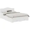 Image de Cadre de lit avec tiroir - vidaXL - Blanc - Bois dingénierie - 140x190 cm - 193x143x90 cm - Tête de lit incluse