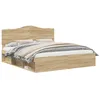 Image de Cadre de lit avec tête de lit - vidaXL - Sonoma - Pin massif - 180x200 cm - 206x183x100 cm - Lit super king