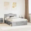Image de vidaXL Cadre de lit avec tête de lit Béton 140 x 200 cm Pin massif 3413302