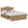 Image de Vidaxl cadre de lit chêne artisan 140 x 190 cm pin massif