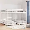 Image de Cadre De Lit Superposé Triple Blanc 160 X 200 Cm Pin Massif Vidaxl