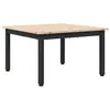 Image de Table basse en bois de pin massif - vidaXL - Naturel - 60x60x36 cm - Pieds métalliques - Design carré - Usage intérieur