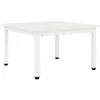 Image de Table basse en bois de pin - vidaXL - Blanc - 60x60x36 cm - Bois de pin massif - Pieds en métal - Design carré