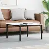 Image de Table Basse Blanc 80 X 80 X 45 Cm Bois De Pin Massif Vidaxl