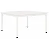 Image de Table basse en bois de pin - vidaXL - Blanc - 80x80x45 cm - Bois de pin massif - Pieds en métal - Design carré