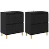 Image de Vidaxl buffets 2 pcs chêne noir 60 x 35 x 70 cm bois d'ingénierie