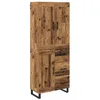 Image de Buffet haut moderne - vidaXL - Bois ancien - 695x34x180 cm - Bois dingénierie - 3 portes - Tiroir - Poignées en métal