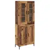 Image de Vidaxl haut armoire 2 pc bois ancien 69,5 x 34 x 180 cm