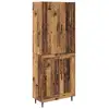 Image de Vidaxl haut armoire 2 pcs bois ancien bois aggloméré et verre