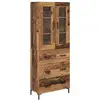 Image de Vidaxl haut armoire 2 pc bois ancien 69,5 x 34 x 180 cm