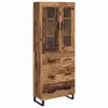Image de Vidaxl haut armoire avec tiroir 2 pcs bois ancien bois d'ing ©nierie