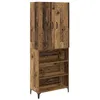 Image de Armoire haute en bois dingénierie - vidaXL - 69 5x34x180 cm - Bois ancien - 1 porte - Étagère murale - Gain de place
