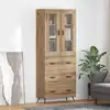Image de Buffet Avec Étagère 2 Pc Chêne Artisanal 69,5 X 34 X 180 Cm Vidaxl