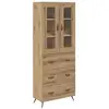 Image de Vidaxl buffet avec étagère 2 pc chêne artisanal 69,5 x 34 x 180 cm
