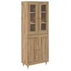 Image de Armoire de rangement en bois dingénierie - vidaXL - Chêne artisanal - 695x34x180 cm - 4 portes - Portes en verre