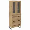 Image de Vidaxl haut armoire 2 pc chêne artisanal 69,5 x 34 x 180 cm