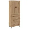 Image de Buffet moderne en bois dingénierie - vidaXL - 69 5x34x180 cm - Chêne artisanal - Avec tiroir - 2 portes