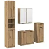 Image de Ensemble de mobilier de salle de bain - vidaXL - Chêne artisanal - Bois dingénierie - 645 x 335 x 59 cm - Avec miroir